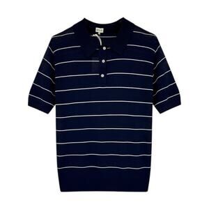 KULE Knit Polo Sweater in Navy L